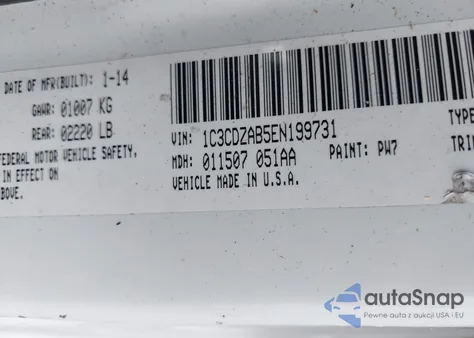 2014 Dodge Avenger Se из США, поврежденный, VIN 1C3CDZAB5EN199731